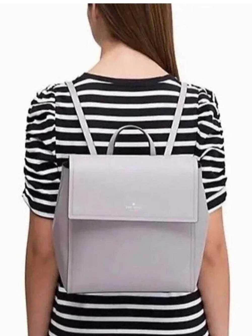Kate Spade Somerville Light Grey Leather Backpack